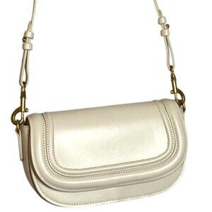 Zara Ecru Cream Structured Crossbody Bag  Adjustable Strap 10" X 6" X 3"